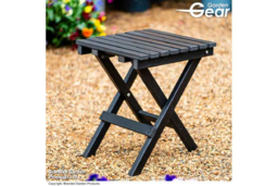 HDPE Folding Garden Side Table - Weather-Resistant, Portable, Modern Grey - thumbnail 8