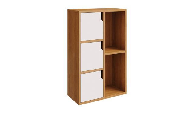 Modern Wooden Bookcase Cabinet with Hidden Storage & Display Shelves - image 1