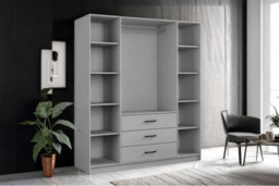 Modern 4 Door Mirrored Wardrobe with Drawers - Large Bedroom Storage, 200cm x 200cm, Contemporary Design, Choice of Colours - thumbnail 8