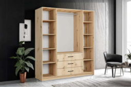 Modern 4 Door Mirrored Wardrobe with Drawers - Large Bedroom Storage, 200cm x 200cm, Contemporary Design, Choice of Colours - thumbnail 7