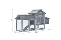 Chicken, Rabbit & Small Animal 2-Tier Fir Wood Hutch - Easy Clean, Secure Outdoor Cage - thumbnail 7