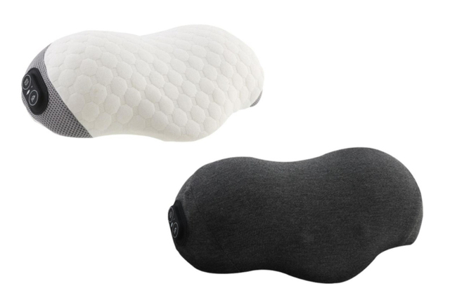Ergonomic Memory Foam Cervical Massage Pillow - 2 Options, Hot Compress & Vibration, Grey or White - image 1