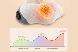 Ergonomic Memory Foam Cervical Massage Pillow - 2 Options, Hot Compress & Vibration, Grey or White - thumbnail 8