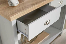 Slim Console Table with Storage - 2-Tone Wood Effect, Modern Hallway & Living Room Furniture - thumbnail 8