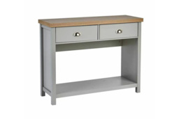 Slim Console Table with Storage - 2-Tone Wood Effect, Modern Hallway & Living Room Furniture