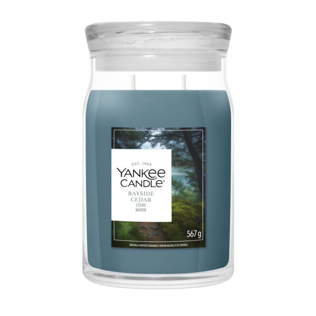 Bayside Cedar Candle Yankee Candle, Blue - Fresh & Clean - image 1