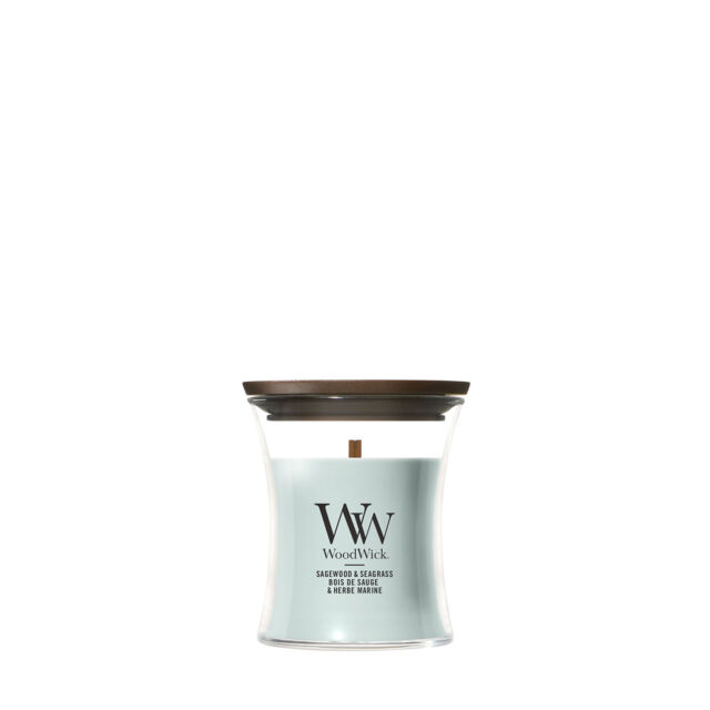 Sagewood & Seagrass Candle WoodWick, Blue - Fresh & Clean - image 1