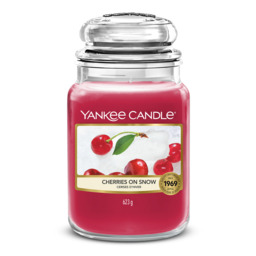 Cherries on Snow Candle Original Large Jar Candle Yankee Candle, Red, 10.7cm x 16.8cm - Fruity - thumbnail 2