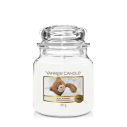 Soft Blanket Candle Original Medium Jar Candle Yankee Candle, White, 10.7cm x 12.7cm - Fresh & Clean - thumbnail 2