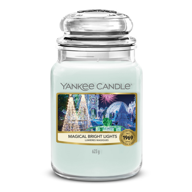 Magical Bright Lights Candle Original Large Jar Candle Yankee Candle, White, 10.7cm x 16.8cm - Fresh & Clean - image 1