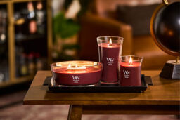 Rouge Oud Candle WoodWick, Pink, 10.2cm x 10.2cm x 17.8cm - Ambery - thumbnail 6