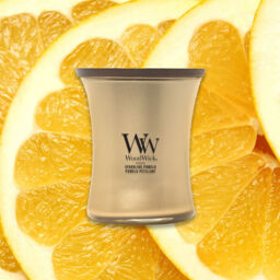 Sparkling Pomelo Candle WoodWick, White, 9.9cm x 9.9cm x 11.4cm - Fruity & Citrus - thumbnail 7