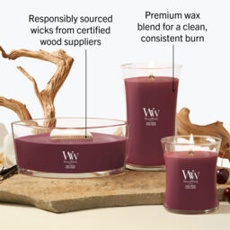 Dark Cherry Candle WoodWick, Red - Fruity & Citrus - thumbnail 9