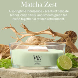 Matcha Zest Candle WoodWick, Green - Gourmand - thumbnail 6