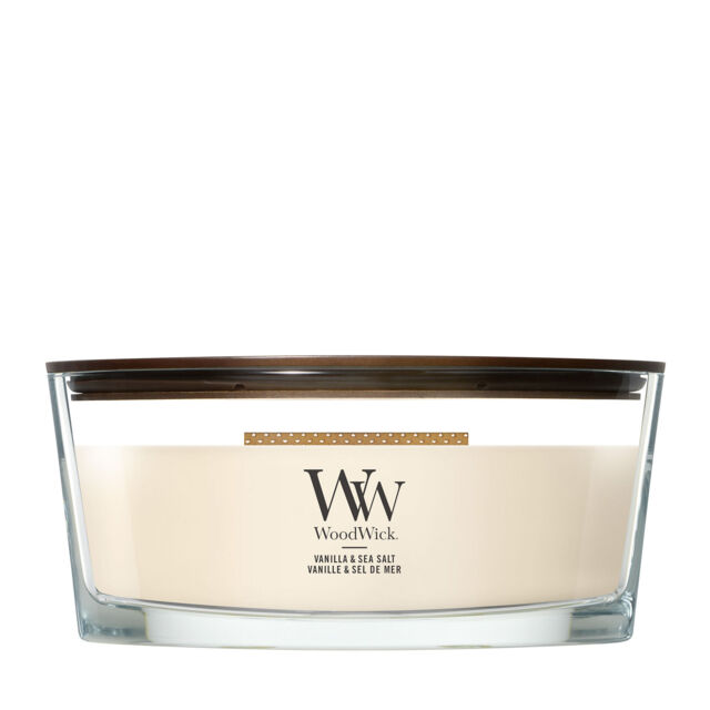 Vanilla & Sea Salt Candle WoodWick, Yellow - Floral