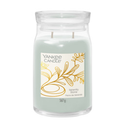 Serenity Stone Candle Signature Large Jar Candle Yankee Candle, Green, 9.3cm x 15.7cm - Fresh & Clean - thumbnail 1