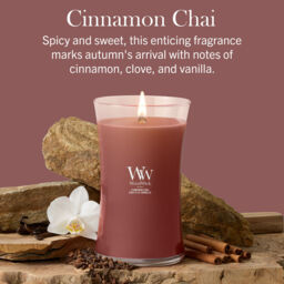 Cinnamon Chai Candle WoodWick, Red - Gourmand - thumbnail 6