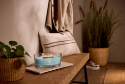 Cedarwood & Ocean Moss Candle WoodWick, Blue - Fresh & Clean - thumbnail 4