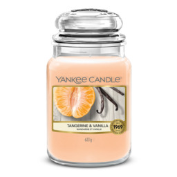 Tangerine & Vanilla Candle Original Large Jar Candle Yankee Candle, Orange, 10.7cm x 16.8cm - Citrus - thumbnail 2