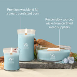 Cedarwood & Ocean Moss Candle WoodWick, Blue - Fresh & Clean - thumbnail 5