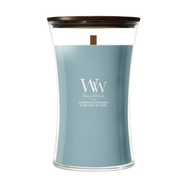 Cedarwood & Ocean Moss Candle WoodWick, Blue - Fresh & Clean - image 1