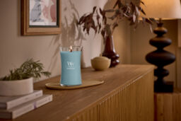 Cedarwood & Ocean Moss Candle WoodWick, Blue - Fresh & Clean - thumbnail 4