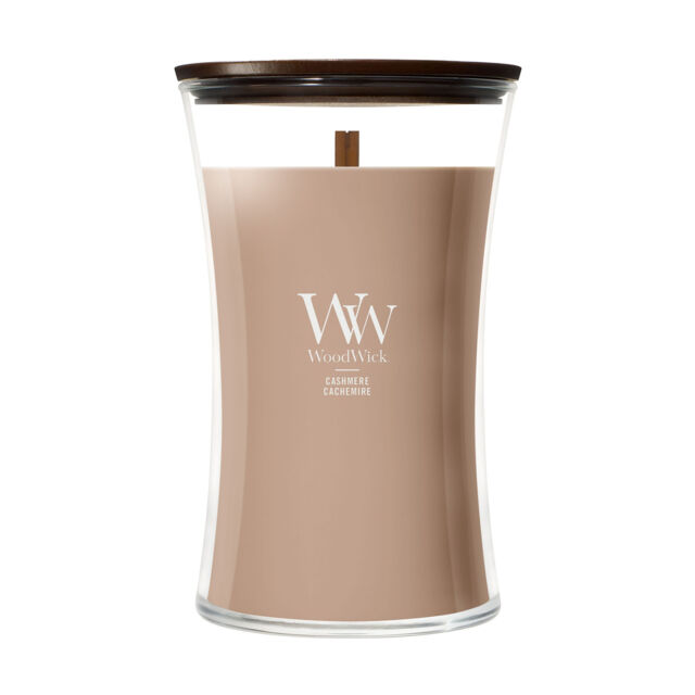 Cashmere Candle WoodWick, Brown - Ambery - image 1