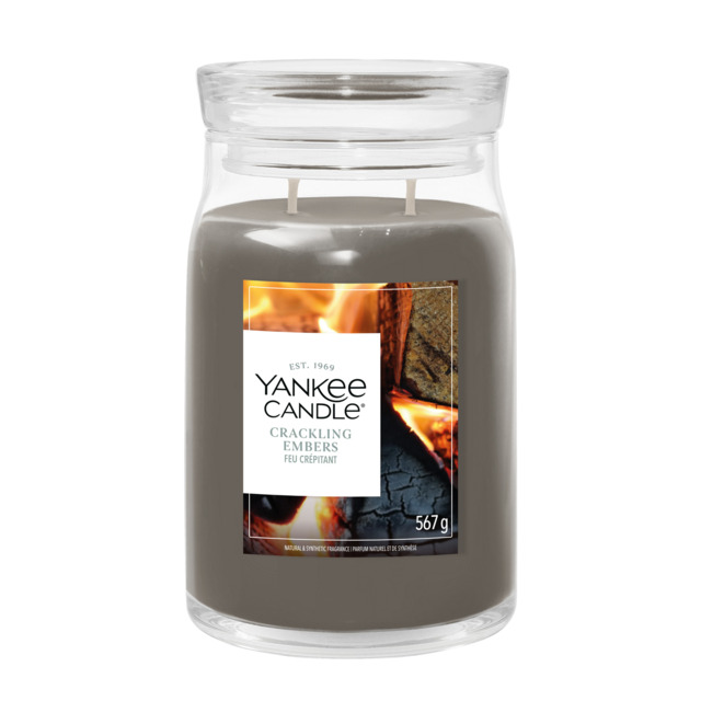 Crackling Embers Candle Yankee Candle, Grey - Woody - image 1