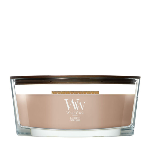 Cashmere Candle WoodWick, Brown - Ambery - image 1