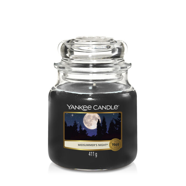 Midsummer's Night® Candle Original Medium Jar Candle Yankee Candle, Black, 10.7cm x 12.7cm - Fresh & Clean - image 1