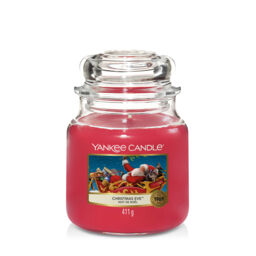 Christmas Eve Candle Original Medium Jar Candle Yankee Candle, Red, 10.7cm x 12.7cm - Sweet & Spicy - thumbnail 1