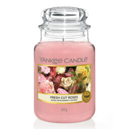 Fresh Cut Roses Candle Original Large Jar Candle Yankee Candle, Pink, 10.7cm x 16.8cm - Floral - thumbnail 2