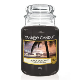 Black Coconut Candle Original Large Jar Candle Yankee Candle, 10.7cm x 16.8cm - Floral - thumbnail 1