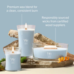 Lakeside Mist Candle WoodWick, Blue - Fresh & Clean - thumbnail 9