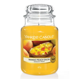 Mango Peach Salsa Candle Original Large Jar Candle Yankee Candle, Orange, 10.7cm x 16.8cm - Fruity - thumbnail 2