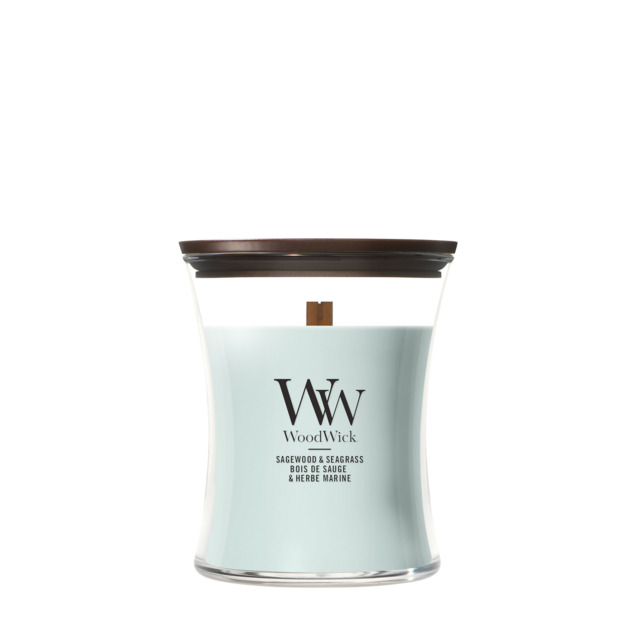 Sagewood & Seagrass Candle WoodWick, Blue - Fresh & Clean - image 1