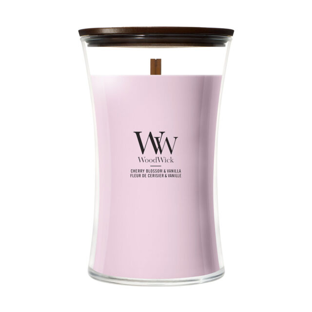 Cherry Blossom & Vanilla Candle WoodWick, Pink - Gourmand - image 1