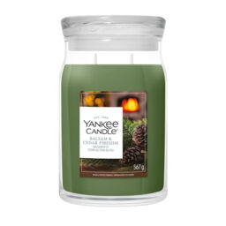 Balsam & Cedar Fireside Candle Yankee Candle, Green - Woody - thumbnail 2