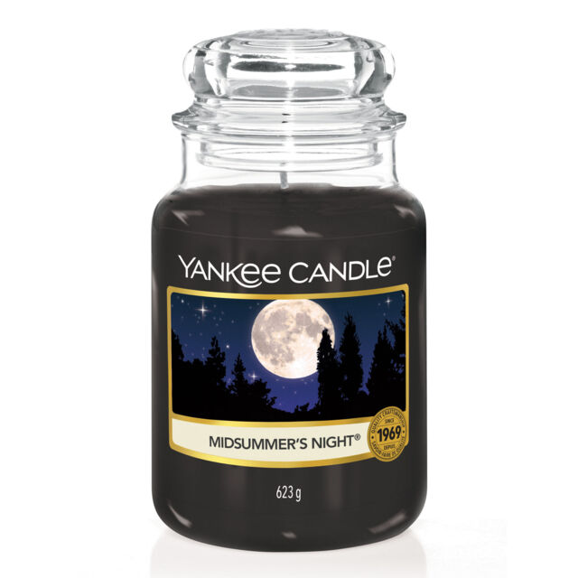 Midsummer's Night® Candle Original Large Jar Candle Yankee Candle, Black, 10.7cm x 16.8cm - Fresh & Clean