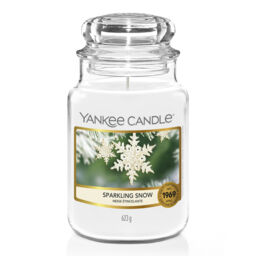 Sparkling Snow Candle Yankee Candle, White, 10.7cm x 16.8cm - Woody - thumbnail 1