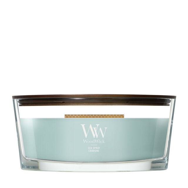 Sea Spray Candle WoodWick, Blue - Fresh & Clean