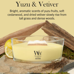 Yuzu & Vetiver Candle WoodWick, Yellow - Fruity & Citrus - thumbnail 7