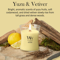 Yuzu & Vetiver Candle WoodWick, Yellow - Fruity & Citrus - thumbnail 5