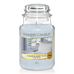 A Calm & Quiet Place Candle Original Large Jar Candle Yankee Candle, Blue, 10.7cm x 16.8cm - Floral - thumbnail 2