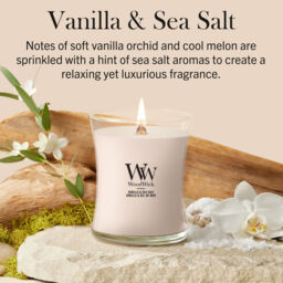 Vanilla & Sea Salt Candle WoodWick, Yellow - Floral - thumbnail 7