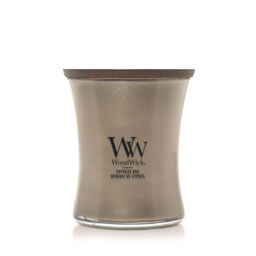Cypress Ore Candle WoodWick, White, 9.9cm x 9.9cm x 11.4cm - Ambery - thumbnail 2