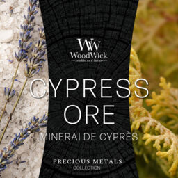 Cypress Ore Candle WoodWick, White, 9.9cm x 9.9cm x 11.4cm - Ambery - thumbnail 3