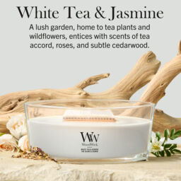 White Tea & Jasmine Candle WoodWick - Fruity & Citrus - thumbnail 7