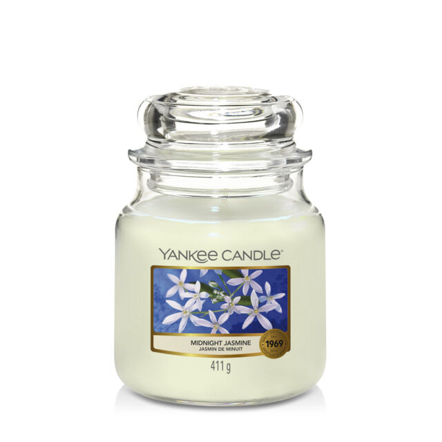 Midnight Jasmine Candle Original Medium Jar Candle Yankee Candle, Neutrals, 10.7cm x 12.7cm - Floral - image 1