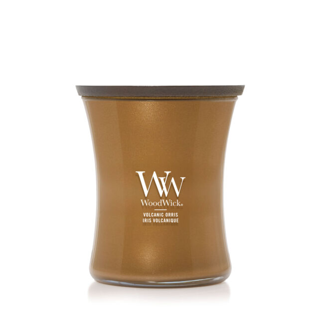 Volcanic Orris Candle WoodWick, White, 9.9cm x 9.9cm x 11.4cm - Woody